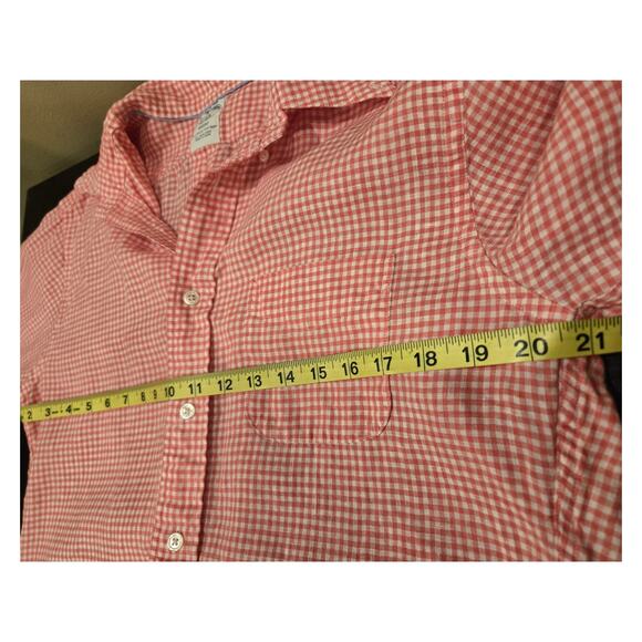 Brooks Brothers Baird McNutt Linen Pink White Gingham Button Down Shirt Medium - Picture 6 of 9